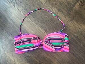 Victoria's Secret PINK Striped Twist Bandeau Bikini Top